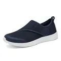 Navy blue breathable mesh walking shoes for seniors with easy hook-and-loop strap - 36 / Casual Walking Style (2508) / Blue