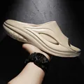 Modische, leichte Sport-Sandalen für Herren in Beige für Sommer und Strandurlaub - Dunkelkhaki