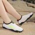 Breathable white water shoes with lime green accents for beach and swimming activities. - 27 / White (c09)