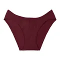 Dettaglio di slip a costine in cotone rosso scuro a vita media da donna - Taglia M / Borgogna