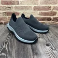 Zapatillas de punto gris transpirables para hombre con una suela suave y gruesa - Gris