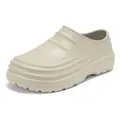 Beige waterproof non-slip chef shoes with thick platform sole in a minimalist design - 36-37 / Khaki