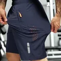 Marineblaue, schnell trocknende Sportshorts für Herren mit hoher Elastizität - S / Unterteile / Dunkelblau
