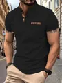 Détail d'un polo noir pour homme avec des finitions à carreaux élégantes au col et manches - Noir