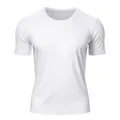 Détail d'un t-shirt de sport blanc à col rond et séchage rapide pour le fitness. - S / Hauts / Blanc
