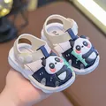 Süße Cartoon Panda Babysandalen mit weicher rutschfester Sohle für Kleinkinder im Sommer - Größe 16 (Innenlänge 10.5CM) / Blau