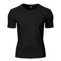 Vue détaillée de face d'un t-shirt de sport noir à séchage rapide pour le fitness - Noir
