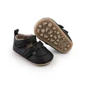 Detailansicht der schwarzen Baby-Lauflern-Sandalen mit rutschfester Gummisohle - Schwarz