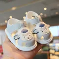Cute baby cartoon sheep sandals with closed toe and soft non-slip sole for toddlers - 17 / Inner Length 12cm / Gray