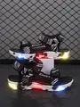 Primer plano de sandalias para niños con luces LED brillantes y diseño de rayas - 26 / Negro
