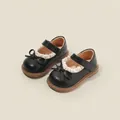 Elegant black baby girl Mary Jane walking shoes with cute bow and white lace trim - 16 / Inner Length 12.5cm / Black