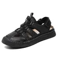 Sandalo outdoor nero da uomo traspirante in mesh con cuciture robuste e lacci elastici. - 38 / Nero
