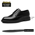 Scarpe derby classiche in pelle nera da ufficio con suola 3cm e soletta piatta - 37 / Piatto Quattro Stagioni / Nero