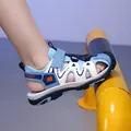 Breathable blue and white closed-toe outdoor sports sandals for boys with non-slip soft sole - 28 / Sky Blue