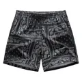 Pantaloncini da spiaggia casual da uomo con un motivo paisley bianco e nero estivo - XS / Pantaloni e gonne / Nero