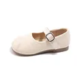 Elegant beige girls Mary Jane princess shoes with soft sole for spring and autumn - Size 21 Inner Length 13.5CM / Beige