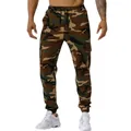 Men's camouflage cargo joggers with elastic waistband and side pockets - M / Bottoms / Army Green Camo