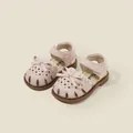Elegant pink toddler sandals for girls featuring a cute bowknot and decorative hollow-out design - Size 16 (13.0cm) / Hollow Bowknot Pre-walker Style / Pink