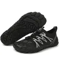 High-performance black quick-dry outdoor water shoes for beach swimming and hiking - Black