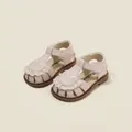 Baby pink leather sandals for toddler girls featuring cute rabbit ears and lace - Size 19/Inner Length 14.5cm / Pink (2667)