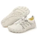 Quick-dry outdoor water shoes in creamy white for hiking, swimming and beach activities - White