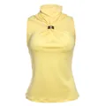 Top a lupetto giallo senza maniche con elegante decorazione ad anello in metallo - Taglia L / Top / Giallo