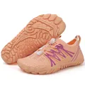 Quick-drying salmon pink water shoes with anti-slip rubber soles for beach and outdoor. - Lotus root pink