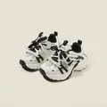 Zapatillas chunky de malla transpirable para niños en combinación clásica de blanco y negro - Talla 32 / Longitud Interior 20,1 cm / Negro Beige