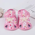Soft sole pink baby girl summer sandals with butterfly applique and floral print - Size 11 (Inner Length 10.5CM) / Butterfly Sandals / Pink
