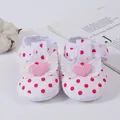 Soft sole pink polka dot baby walking sandals with heart and angel wing decorations - Size 11 (Inner Length 10.5CM) / Heart Wings - White