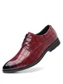 Zapatos de vestir elegantes para hombre en color burdeos con relieve de cocodrilo - 38 / Rojo Vino Oscuro