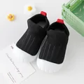 Breathable black knit baby walking shoes with soft white non-slip rubber soles - Inner Length 11cm (Sole 11.5cm) / Black