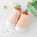 Breathable peach knitted baby walking shoes with soft non-slip rubber soles - Inner Length 11cm (Sole 11.5cm) / Pink