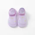 Breathable light purple mesh baby sock shoes with anti-slip soft soles for infants - Purple (611)