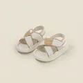 Comfortable cream beige mesh baby sandals with adjustable velcro strap and anti-slip sole - Size 17 (13.5cm) / Beige (52223)