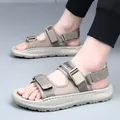 Sandales d'été kaki pour hommes avec sangles réglables et semelles épaisses antidérapantes - 38 / Kaki (Avec Bride)
