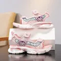 Fashionable pink butterfly sandals for girls with glitter details and non-slip soles - 28 / Pink