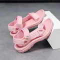 Sandalias deportivas rosas para niños con suela suave antideslizante y purpurina - 30 / Rosa