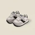 Comfortable toddler sneakers in beige and grey with velcro straps for boys and girls. - Internal Length 11.5cm / Style 11MBX297 / Black