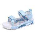 Stylish sky blue boys' sport sandals featuring non-slip soft sole and velcro straps - 28 / Pale Blue