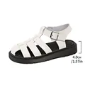 White woven fisherman sandals with a 4cm thick platform sole and adjustable strap - 36 / White