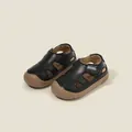 Sandalias de paseo negras para niños pequeños con punta anticolisión y suela marrón - Longitud Interior 11.5cm / Negro (45MBX2510)