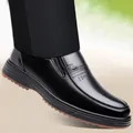 Zapatos clásicos de cuero negro para hombre estilo casual de negocios con suela antideslizante - Estilo para Todas las Estaciones Negro