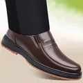 Zapato casual de negocios para hombre en cuero genuino marrón de alta calidad - Estilo para Todas las Estaciones Marrón