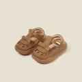 Sandalias de cuero marrón para niños pequeños con lazo y puntera antichoque - Longitud Interior 11.5cm / Marrón (13MBX9156)