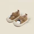 Toddler baby girl brown Mary Jane walking shoes with cute rabbit and carrot decorations - 12cm / Rabbit and Carrot Mary Janes (2MBX1169) / Khaki