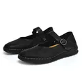 Zapatos planos Mary Jane retro negros de punta cuadrada para mujer con hebilla - 36 / Negro