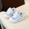 Zapatos para caminar de malla transpirable para bebés con suela blanda antideslizante - Talla 16 (Longitud 12.0cm) / Azul