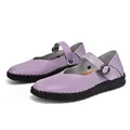 Zapatos planos Mary Jane vintage morados con correa de hebilla ajustable para mujer - 36 / Violeta Claro