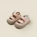 Cute pink baby girl sandals with rabbit and flower decorations for toddler walking - Size 16 (Inner Length 12.0cm) / Pink